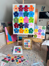 Load image into Gallery viewer, Flower Candy on Blue 48”x36”