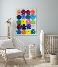 Load image into Gallery viewer, Flower Candy on Blue 48”x36”