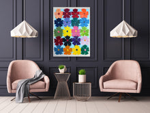 Load image into Gallery viewer, Flower Candy on Blue 48”x36”