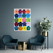 Load image into Gallery viewer, Flower Candy on Blue 48”x36”
