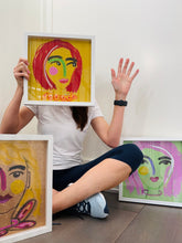 Load image into Gallery viewer, Sparkly Faces 12x12 framed