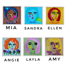 Load image into Gallery viewer, Sparkly Faces 12x12 framed