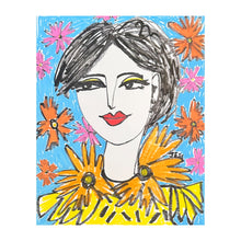 Load image into Gallery viewer, Garden Girlie Blue 8”x10” paper
