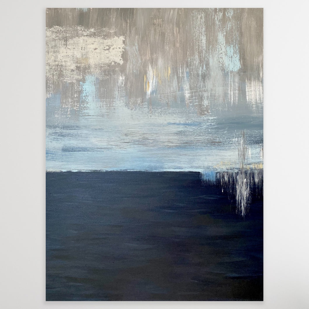 Inner Peace Blue Grey Abstract