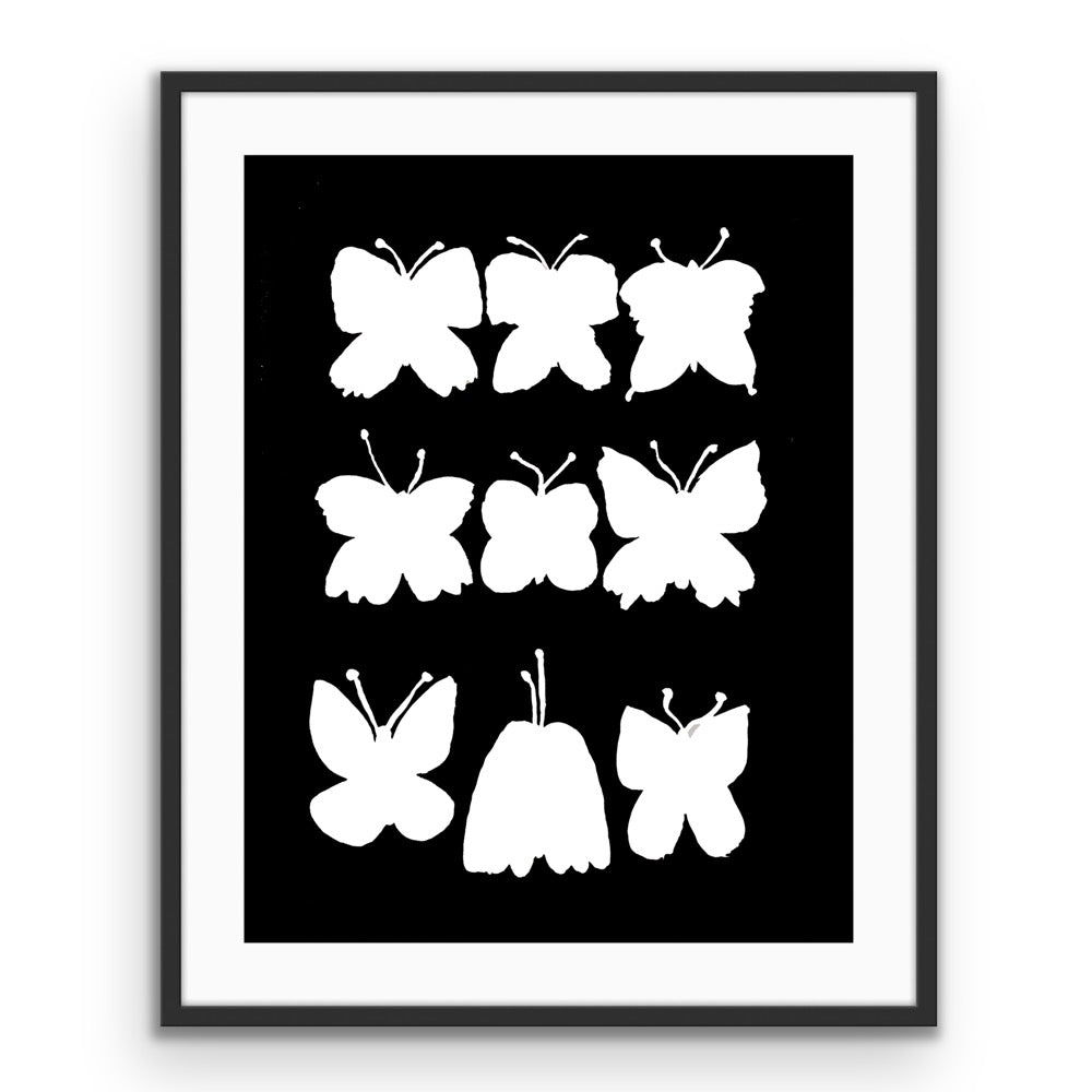Butterfly Silhouette’s 2 sizes framed