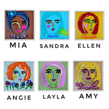 Load image into Gallery viewer, Sparkly Faces 12x12 framed

